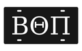 Beta Theta Pi Greek Letters Car Tag 12x6 Black White License Plate