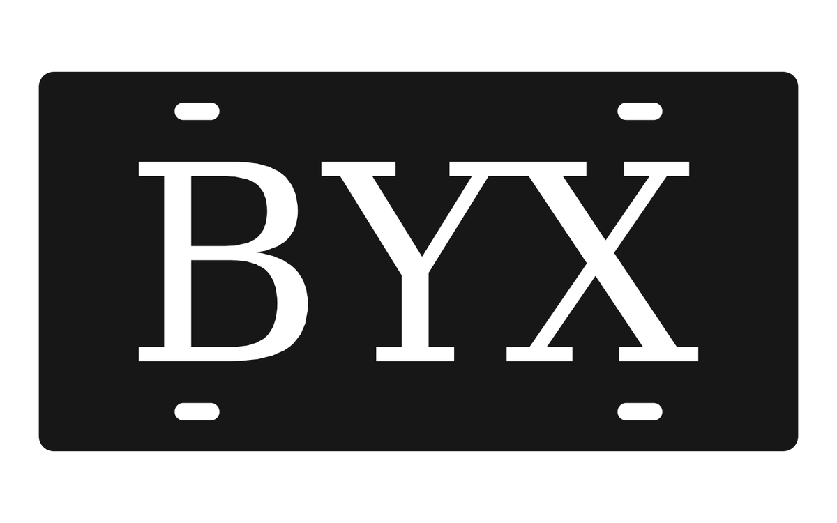Beta Upsilon Chi Greek Letters Car Tag 12x6 Black White License Plate