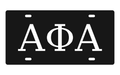 Alpha Phi Alpha Greek Letters Car Tag 12x6 Black White License Plate