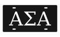 Alpha Sigma Alpha Greek Letters Car Tag 12x6 Black White License Plate