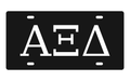 Alpha Xi Delta Greek Letters Car Tag 12x6 Black White License Plate