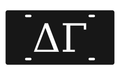 Delta Gamma Greek Letters Car Tag 12x6 Black White License Plate