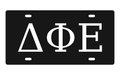 Delta Phi Epsilon Greek Letters Car Tag 12x6 Black White License Plate