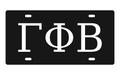 Gamma Phi Beta Greek Letters Car Tag 12x6 Black White License Plate
