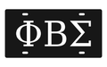Phi Beta Sigma Greek Letters Car Tag 12x6 Black White License Plate