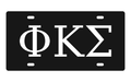 Phi Kappa Sigma Greek Letters Car Tag 12x6 Black White License Plate