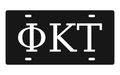 Phi Kappa Tau Greek Letters Car Tag 12x6 Black White License Plate