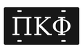 Pi Kappa Phi Greek Letters Car Tag 12x6 Black White License Plate