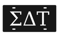 Sigma Delta Tau Greek Letters Car Tag 12x6 Black White License Plate