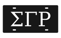 Sigma Gamma Rho Greek Letters Car Tag 12x6 Black White License Plate
