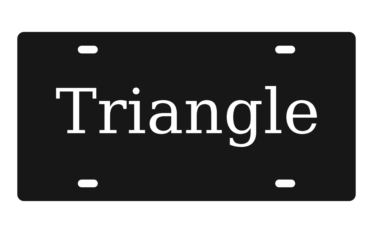 Triangle Greek Letters Car Tag 12x6 Black White License Plate