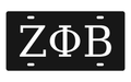 Zeta Phi Beta Greek Letters Car Tag 12x6 Black White License Plate